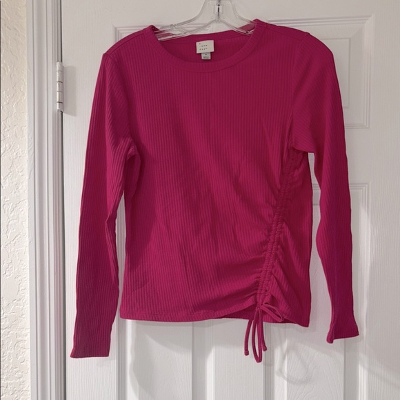 Pink Ribbed Long Sleeve Top - Picture 1 of 4